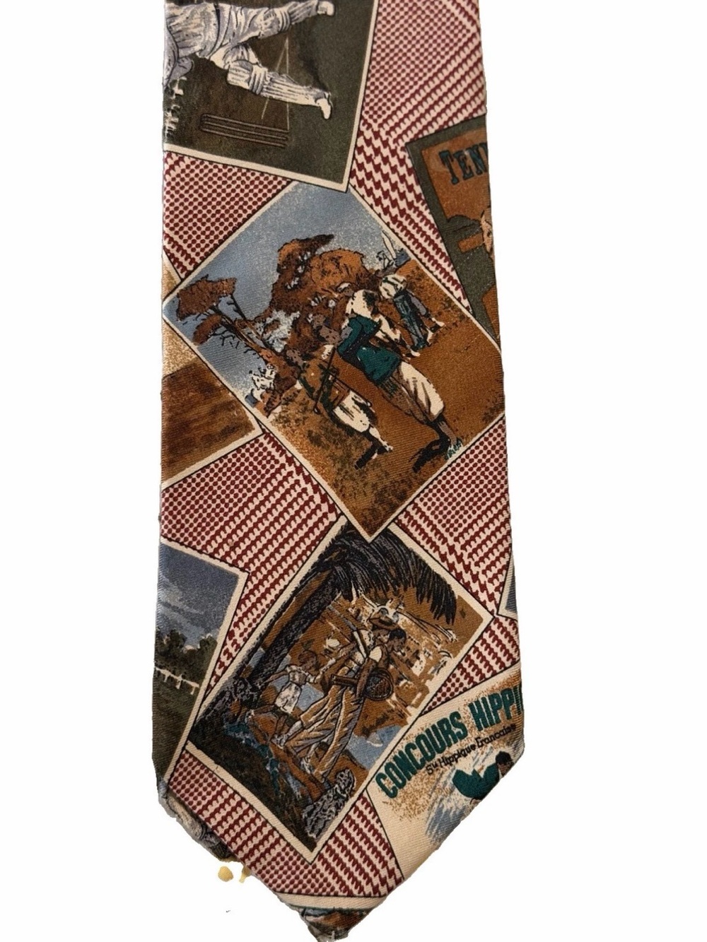 Vintage Brooks Brothers Makers Silk Baseball Equestrian Tie USA 4” Wide
